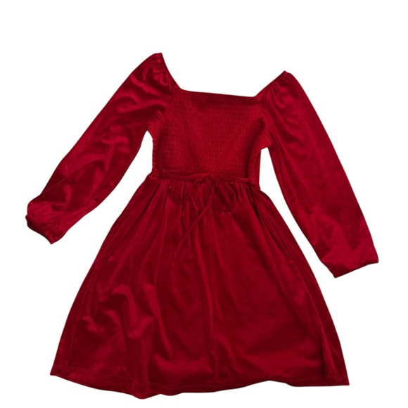 Speechless Kids Red Velvet Puff Sleeve Party Dress w/ Pockets Size 6 - Picture 2 of 6